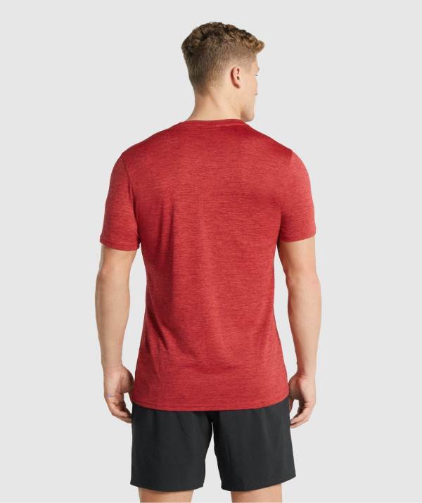 Panske Tricka Gymshark Arrival Marl Červené | JH3705214